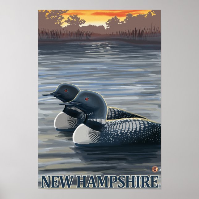 New HampshireCommon Loon Poster (Framsidan)