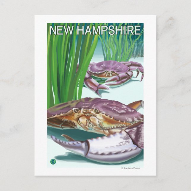 New HampshireCrab och Fisherman Vykort (Framsida)