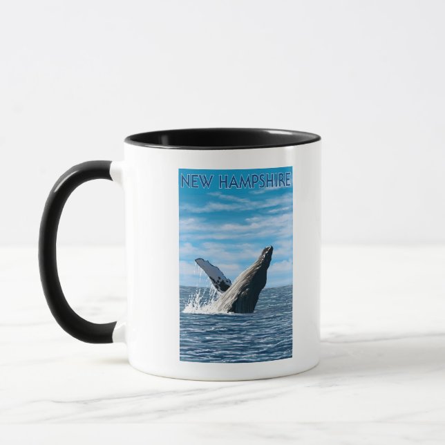 New HampshireHumpback Whale Scene Mugg (Vänster)