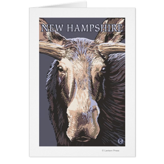 New HampshireMoose Up Close Hälsningskort (Framsidan)