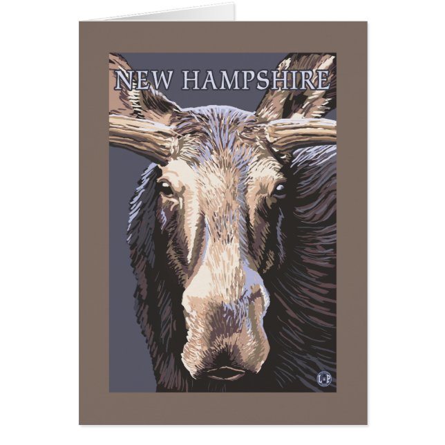 New HampshireMoose Up Close Hälsningskort (Framsidan)