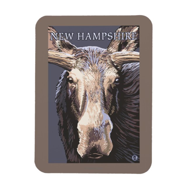 New HampshireMoose Up Close Magnet (Vertikal)