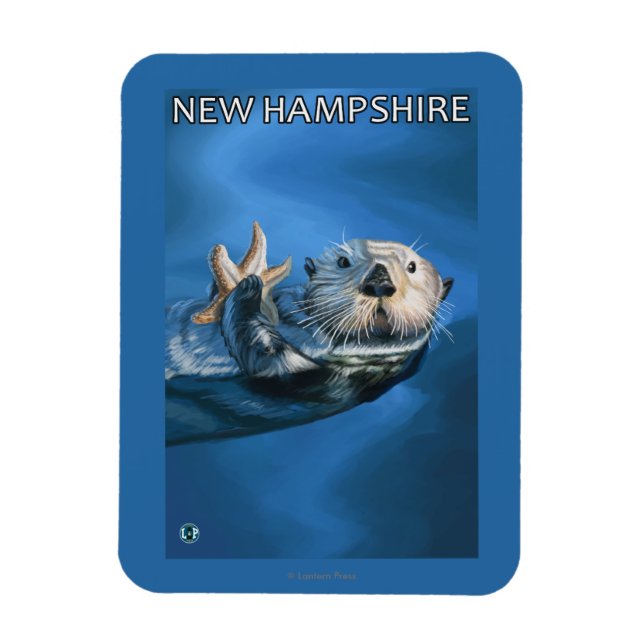 New HampshireSea Otter Scene Magnet (Vertikal)