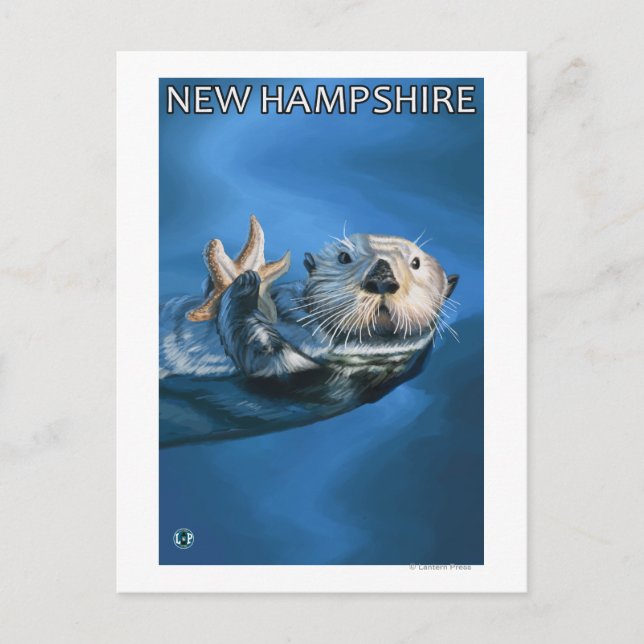 New HampshireSea Otter Scene Vykort (Framsida)
