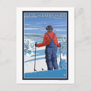 New HampshireSkier Admiring View Vykort