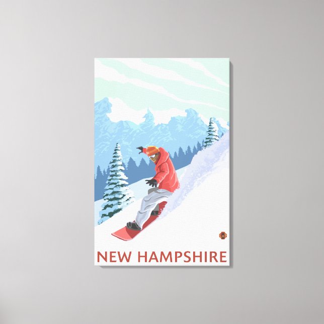 New HampshireSnowboarder Scene Canvastryck (Framsida)