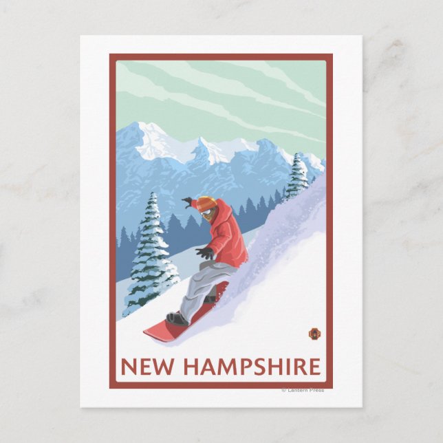 New HampshireSnowboarder Scene Vykort (Framsida)