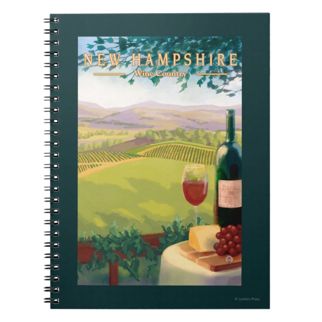 New HampshireWine Land Scene Anteckningsbok (Framsidan)