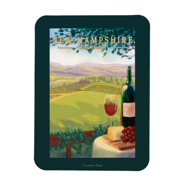 New HampshireWine Land Scene Magnet (Vertikal)