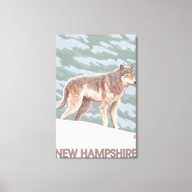 New HampshireWolf Scene Canvastryck (Framsida)