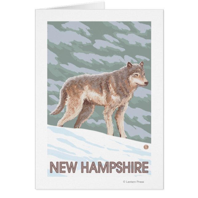 New HampshireWolf Scene Hälsningskort (Framsidan)