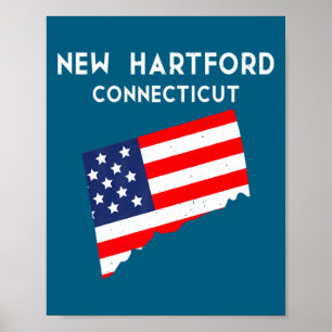 New Hartford Connecticut Usa Stat Amerika Resa Poster