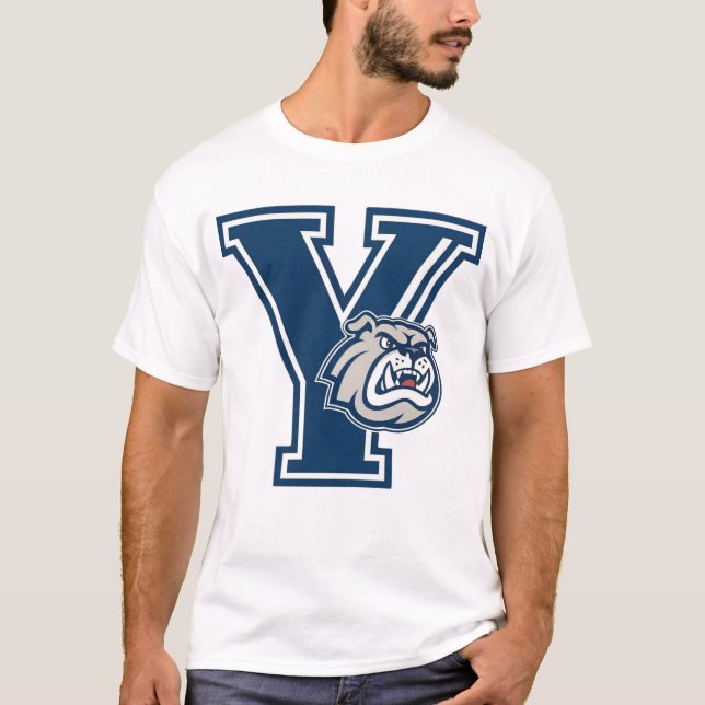 New Haven Bulldog Emblem - Classic College Stil T Shirt (Framsida)