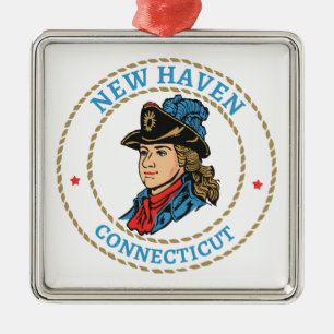 New Haven Connecticut Colonial Julgransprydnad Metall