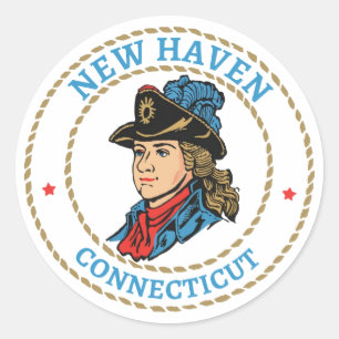 New Haven Connecticut Colonial Runt Klistermärke