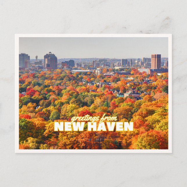 New Haven Connecticut Höstfärger Hälsning Vykort (Framsida)