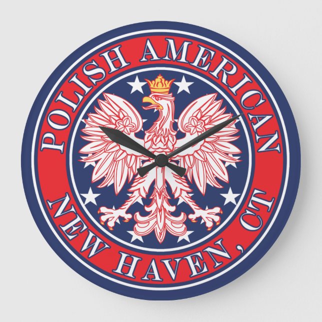 New Haven Connecticut polska Eagle Stor Klocka (Framsida)