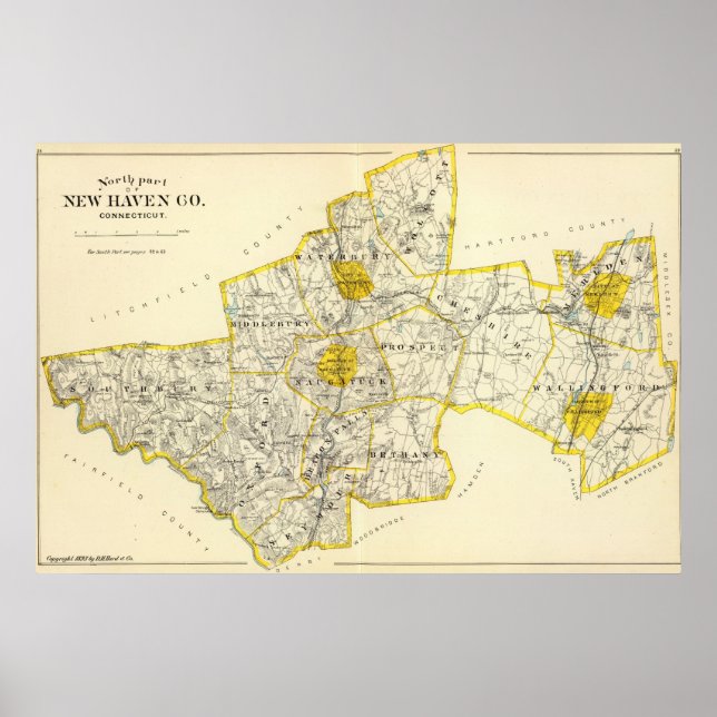 New Haven County Connecticut Poster (Framsidan)