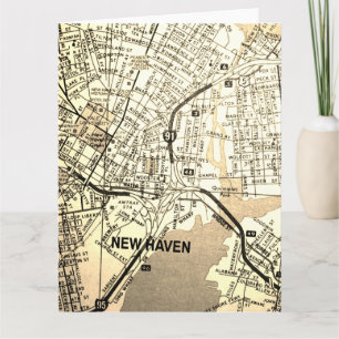 New Haven CT-vintagekarta Kort