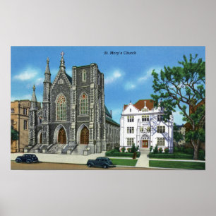 New Haven CTExterior beskådar av St Mary Poster