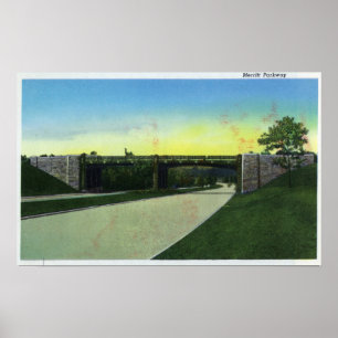New Haven CTView av den Merritt gångallén Poster