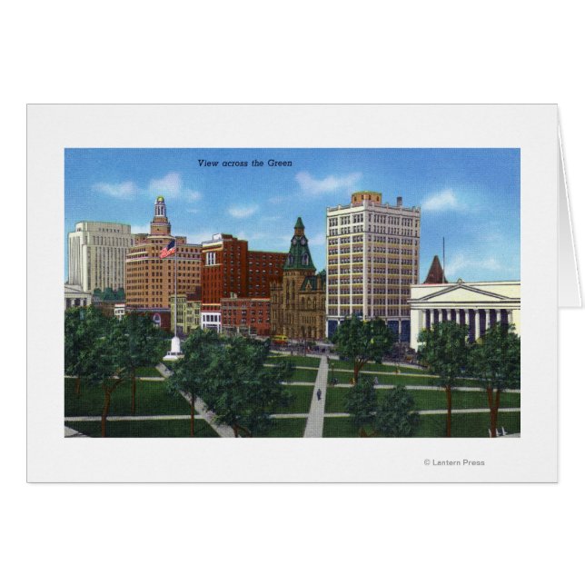 New Haven, CTView från hela Grönten Hälsningskort (Framsidan Horizontal)
