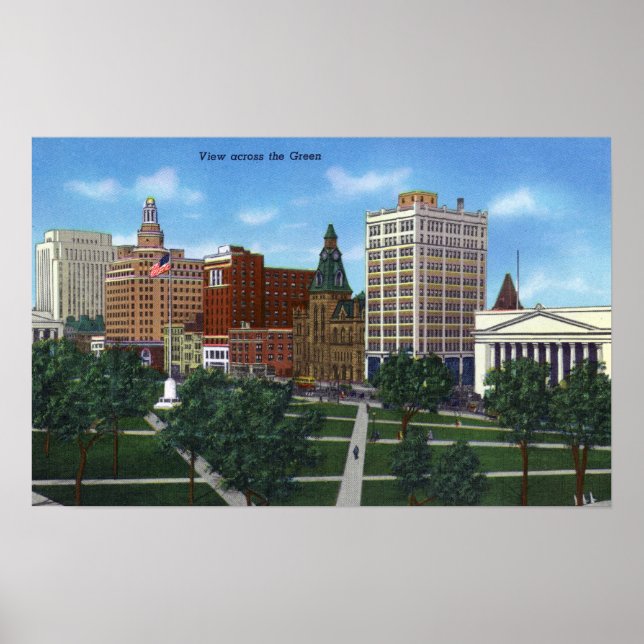 New Haven, CTView från hela Grönten Poster (Framsidan)