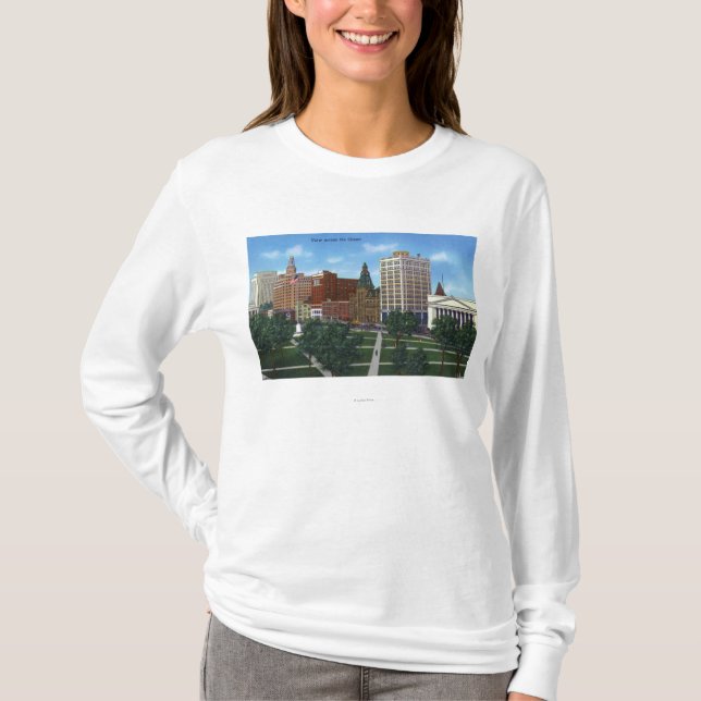 New Haven CTView från över grönten T-shirt (Framsida)
