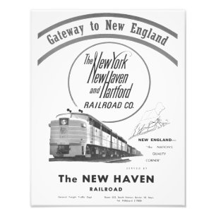 New Haven Järnväg-Nyckel till New England 1950 Fototryck