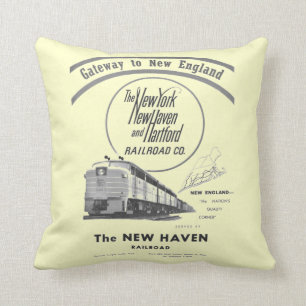 New Haven Järnväg-Nyckel till New England 1950 Kudde
