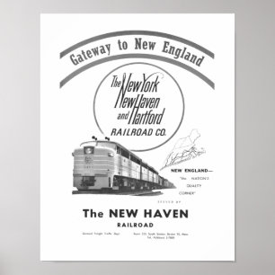 New Haven Järnväg-Nyckel till New England 1950 Poster