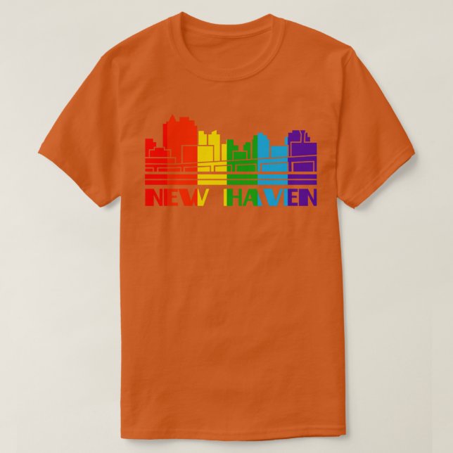 New Haven Pride New Haven LGBT Gift HGBTQ Support T Shirt (Design framsida)
