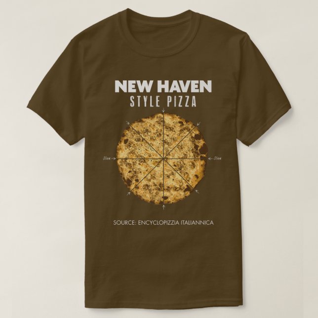 New Haven Style Pizza Clam Cheese Connecticut Regi T Shirt (Design framsida)