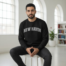 NEW HAVEN Universitetstilvant Tröja College Lång Ärmad Tröja