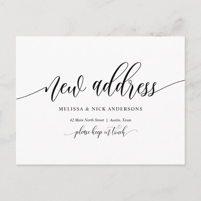 New Home Adress, Flytta annons Vykort (Framsida)