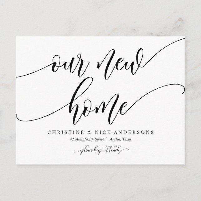 New Home Adress, Flytta annonsvykort Vykort (Framsida)