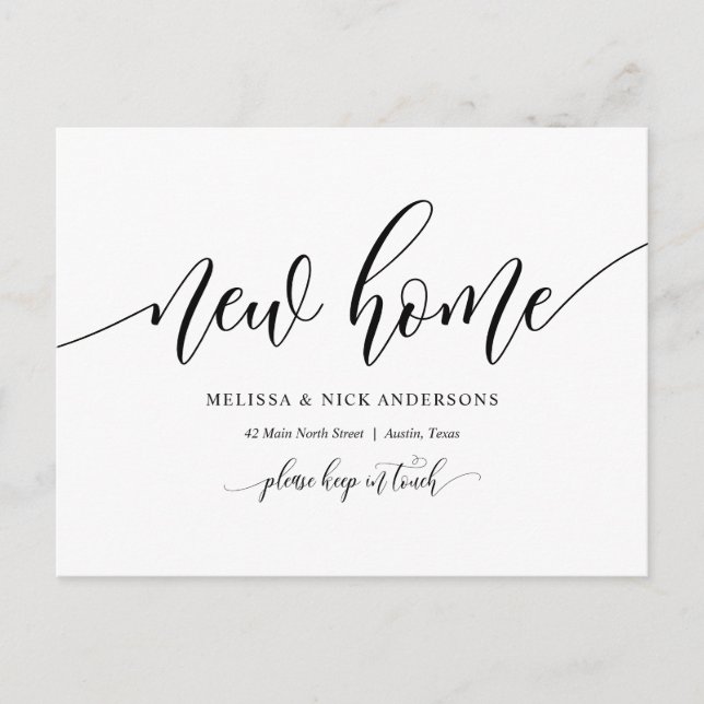 New Home Adress, Flytta annonsvykort Vykort (Framsida)