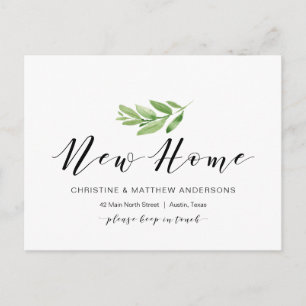 New Home Adress, Grey, Flytta Announement Vykort