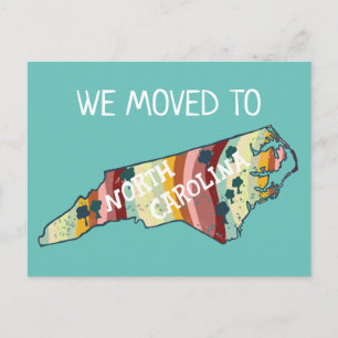 NEW HOME ADRESS North Carolina State Karta Vykort