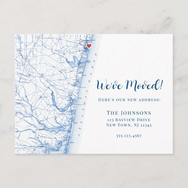 New Home Asbury Park New jersey Karta Flytta Meddelande Vykort (Framsida)