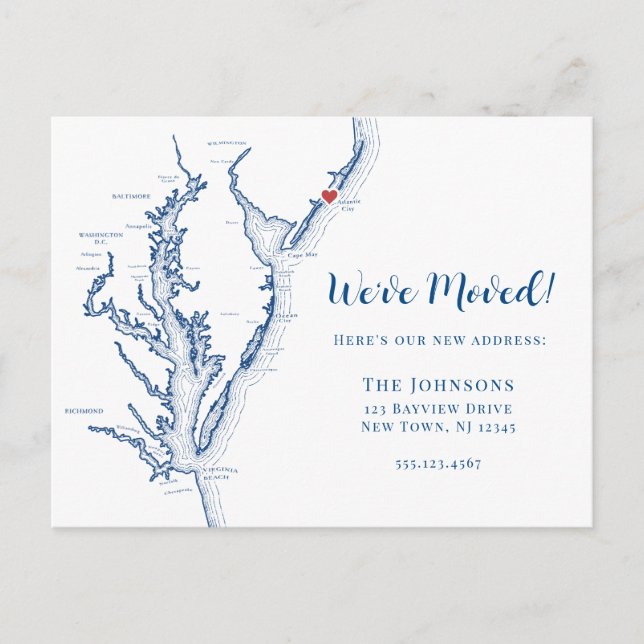 New Home Atlantic City New jersey Karta Flytta Meddelande Vykort (Framsida)