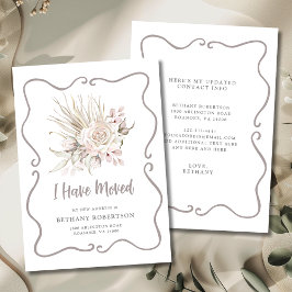 New Home Blush Pink Roses Moving Meddelande