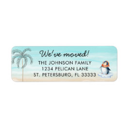 New Home Florida Beach Cute Penguin Returadress Returadress Etikett