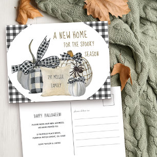 New Home for Spooky Season Farmhouse Halloween Helg Vykort