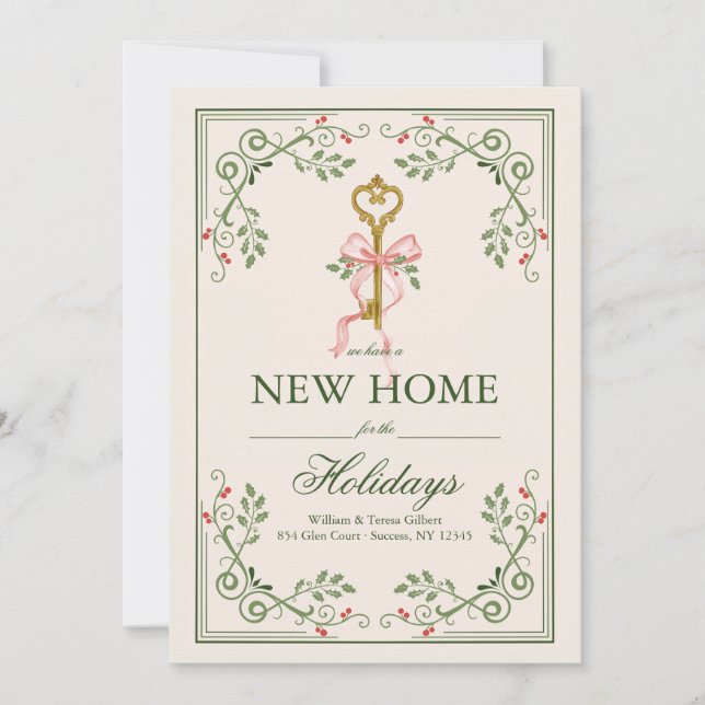 New Home Key Holiday Season Julkort (Framsida)