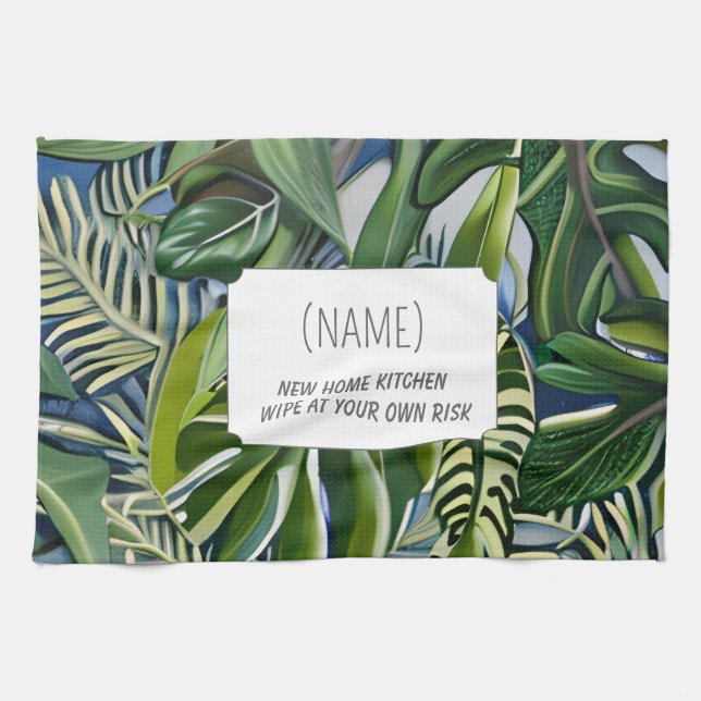 New Home Kitchen – Personalized Tropical  Kökshandduk (Horisontell)
