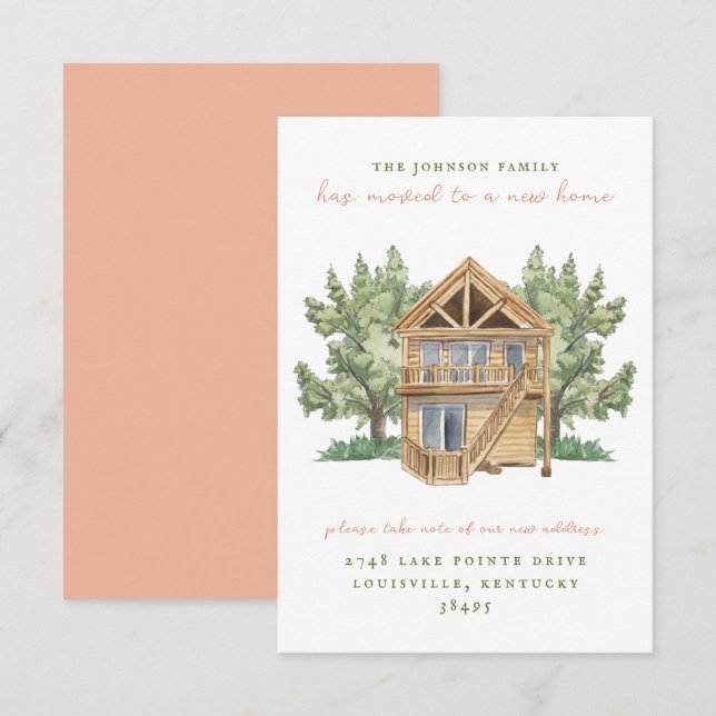 New Home Moving Announcement Inbjudningar (Fram/baksida)
