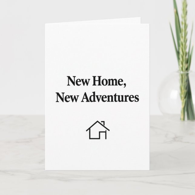 New Home, New Adventures" Minimalist Housewarming  Kort (Framsida)