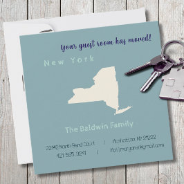 New Home New York-vykort för Flytta-meddelande Anteckningskort
