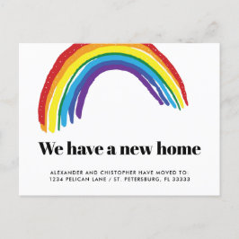 New Home Rainbow Gay Flytta Meddelande Vykort